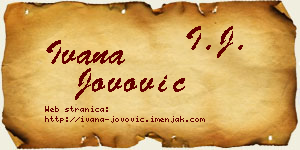 Ivana Jovović vizit kartica
